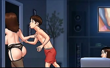 Cock Hungry BBW Stepmom Seduces Stepson into Hot Sex in Her Bed - Summertime Saga Part 49 By DarkCookie, 3D Porn Game